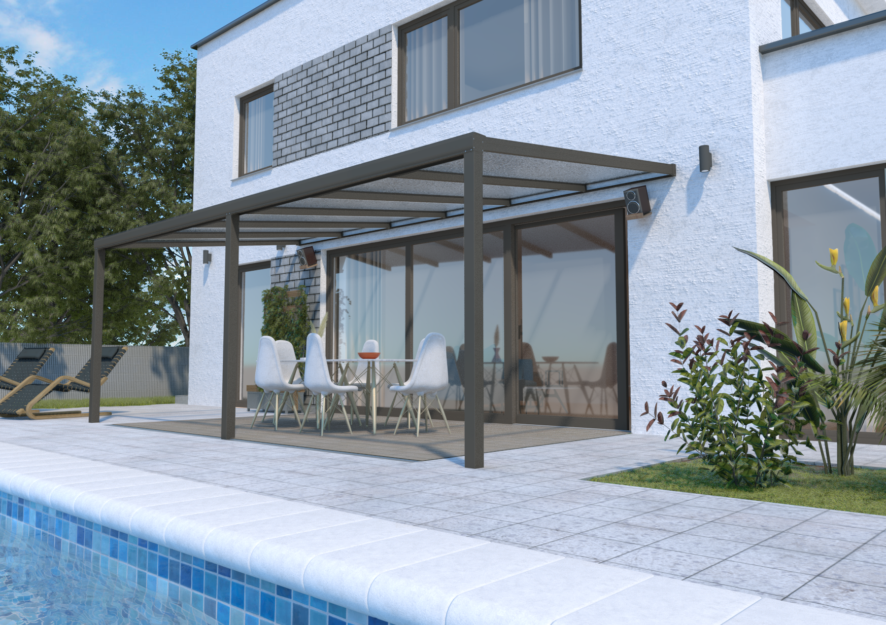 Pergola Aluminium Classique Toiture en Polycarbonate 16 mm Standard